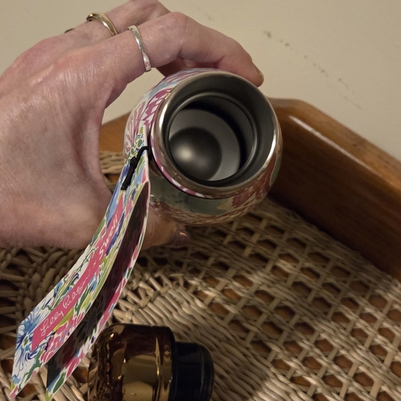 Lilly Pulitzer Floral Insulated Bottle - Gold and Pink - Picture 4 of 10